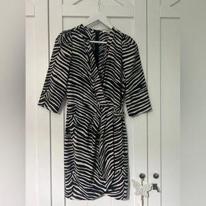 Zebra Print Wrap Dress